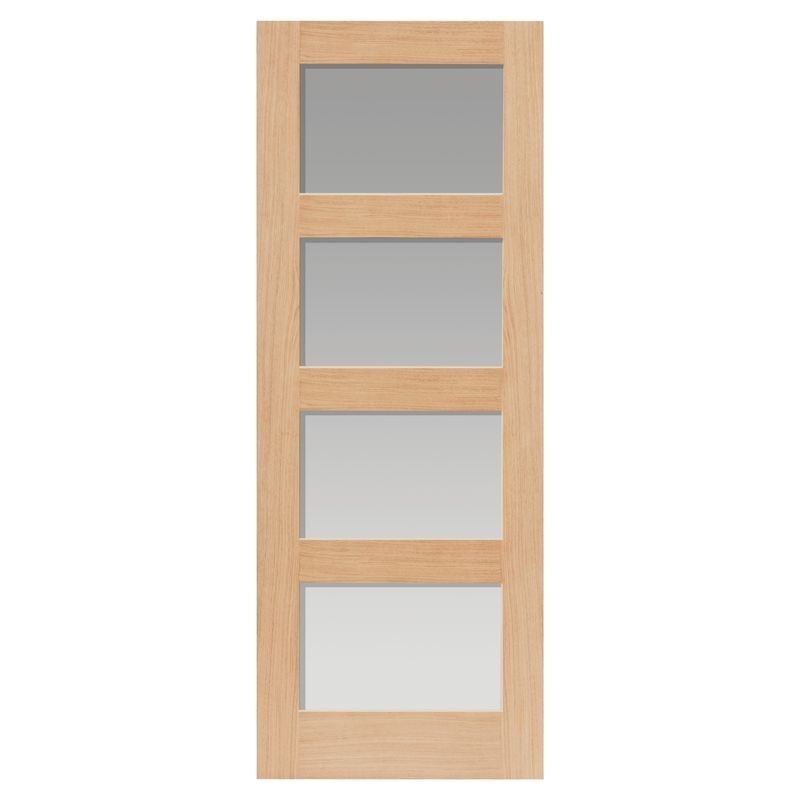 JB Kind Nevis Oak Unfinished Glazed Door 2040 x 726 x 40mm