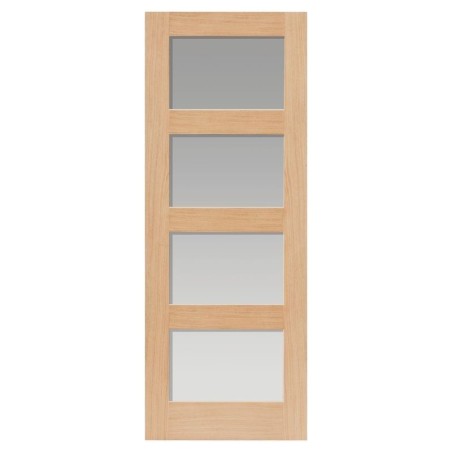 JB Kind Nevis Oak Unfinished Glazed Door 2040 x 726 x 40mm
