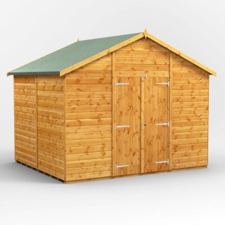 8 x 10 Power Apex Windowless Double Door Shed
