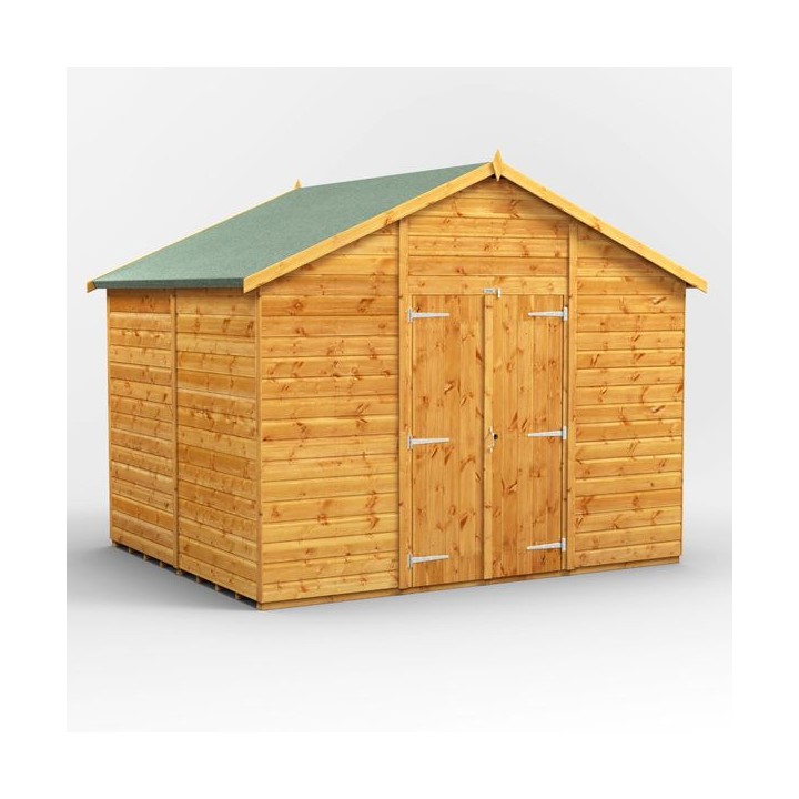 8 x 10 Power Apex Windowless Double Door Shed