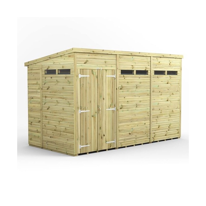 12x6 Premium Powersheds Security Pent Double Doors