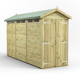 12x4 Premium Powersheds Security Apex Double Doors
