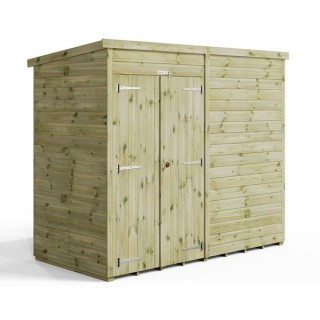 8x4 Premium Powersheds Pent No Windows Double Doors