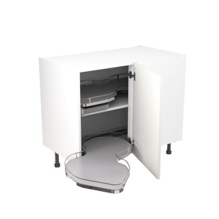 Flatpack 1000 Base Kitchen Cabinet With Dual-Handed Nuvola Blind Corner Slab Super Gloss White