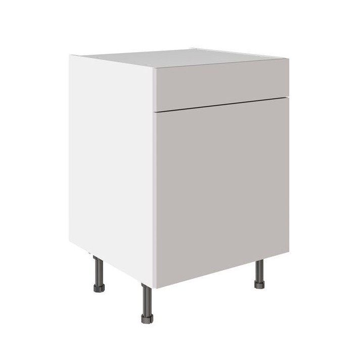 Flatpack 600 Drawerline Base Cabinet Slab Supermatt Light Grey