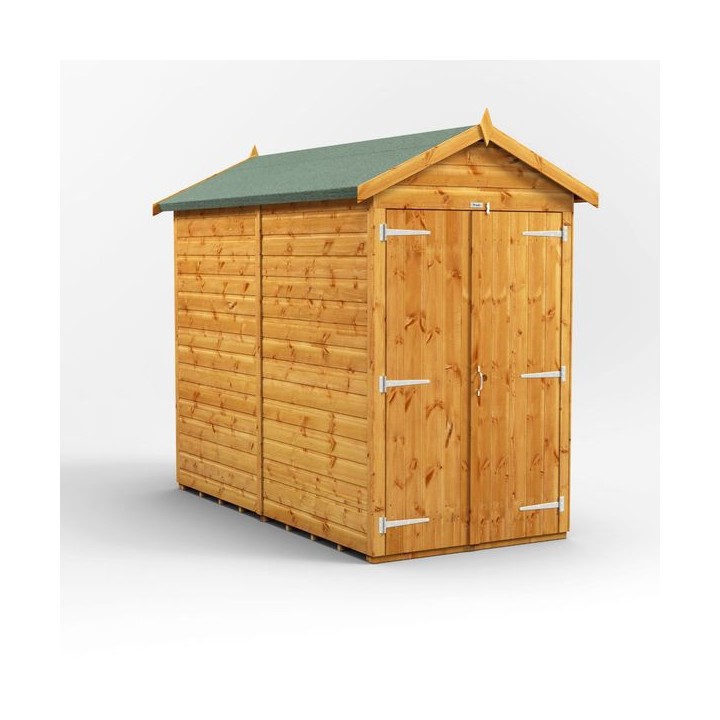 8 x 4 Power Windowless Apex Double Door