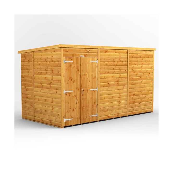 12 x 6 Power Windowless Pent Double Door