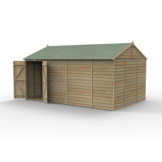 4LIFE Reverse Apex Shed 15 x 10 - Double Door - No Windows
