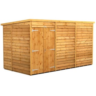 12 x 6 Power Overlap Pent Double Doors No Windows