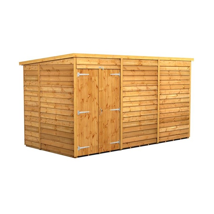 12 x 6 Power Overlap Pent Double Doors No Windows