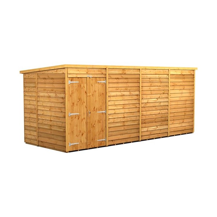 16 x 6 Power Overlap Pent Double Doors No Windows