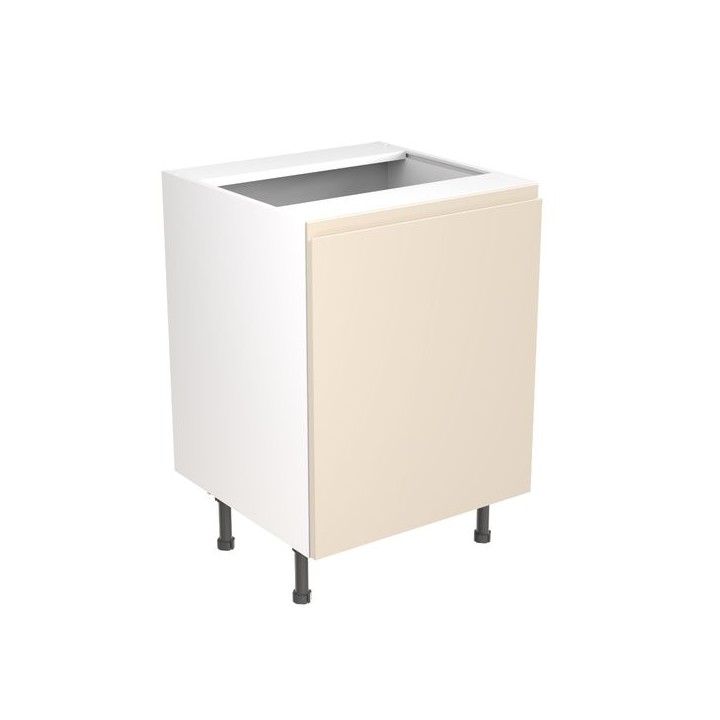 Flatpack Sink Base Unit J-PULL Super Gloss Cashmere 600mm