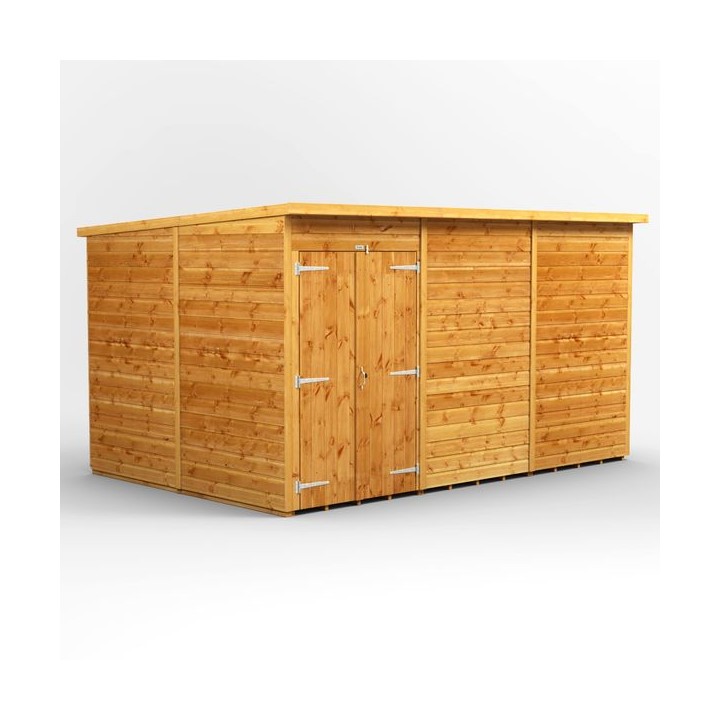 12 x 8 Power Pent Double Door Shed No Windows