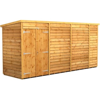 14 x 4 Power Overlap Pent Double Doors No Windows