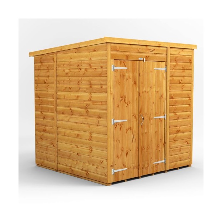 6 x 6 Power Windowless Pent Double Door