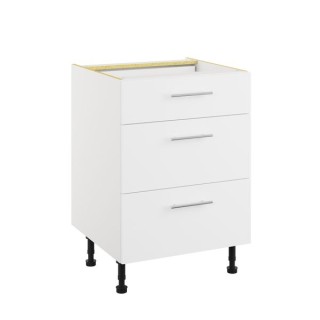 Essence White 600mm 3 Drawer Base