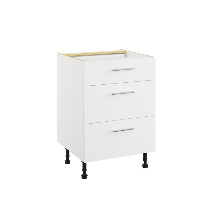 Essence White 600mm 3 Drawer Base