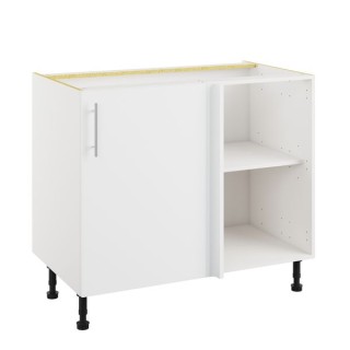 Essence White 1000mm Highline Corner Base Unit With 500mm Fascia