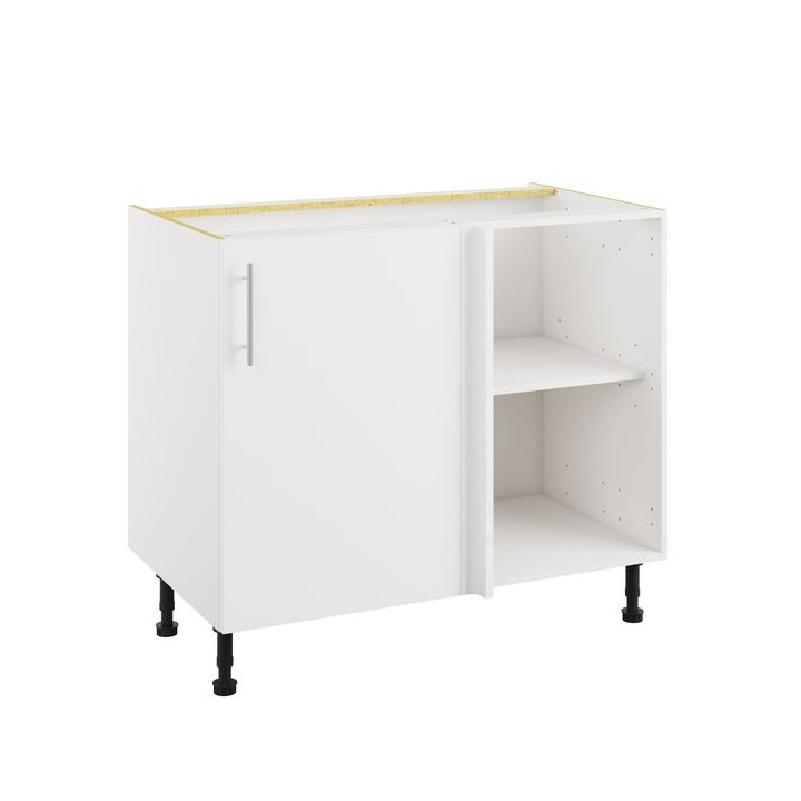 Essence White 1000mm Highline Corner Base Unit With 500mm Fascia