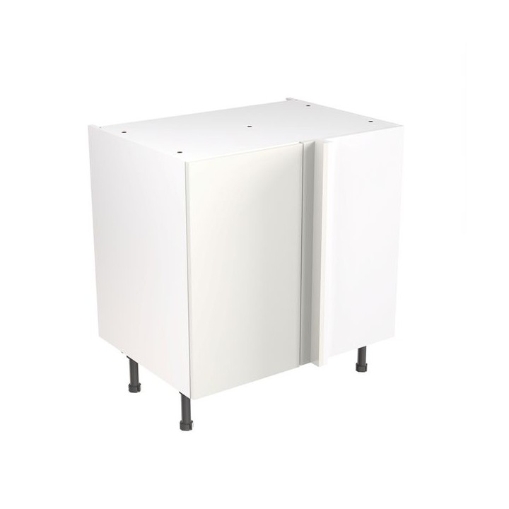 Flatpack 800 Blind Corner Base Kitchen Cabinet Slab Supermatt White