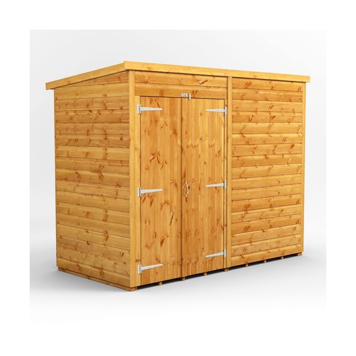 8 x 4 Power Windowless Pent Double Door