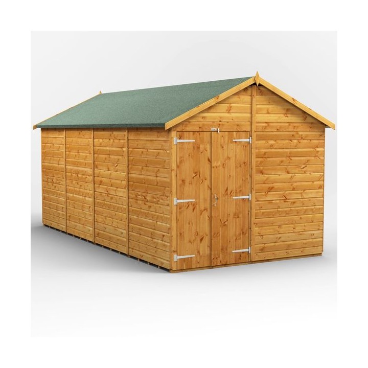 16 x 8 Power Windowless Apex Double Doors