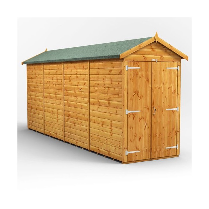 16 x 4 Power Windowless Apex Double Door