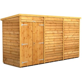 12 x 4 Power Overlap Pent Double Doors No Windows