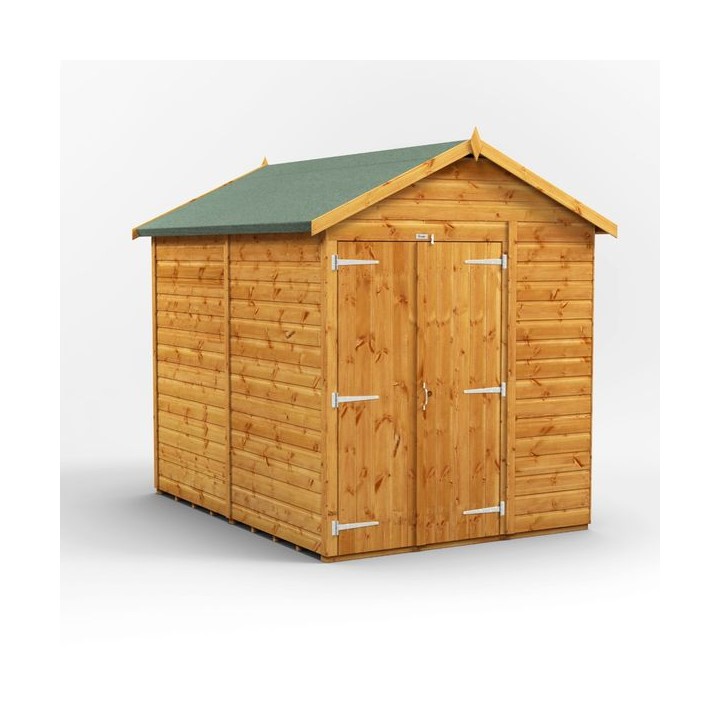 8 x 6 Power Windowless Apex Double Door