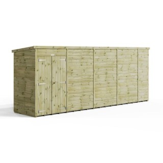 18x4 Premium Powersheds Pent No Windows Double Doors
