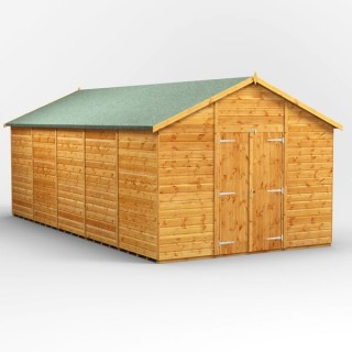 20 x 10 Power Apex Windowless Double Door Shed