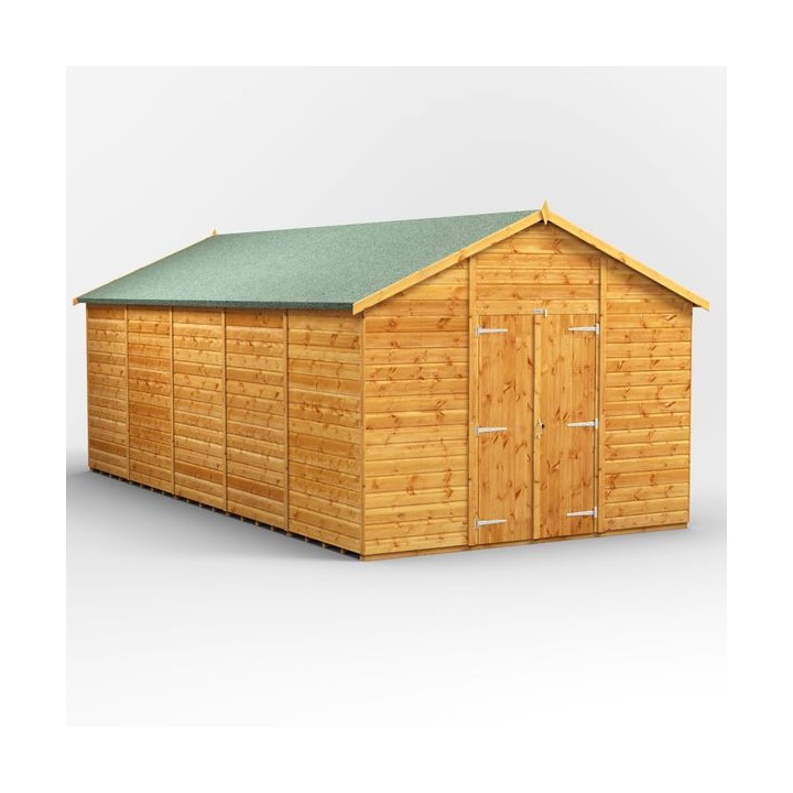 20 x 10 Power Apex Windowless Double Door Shed