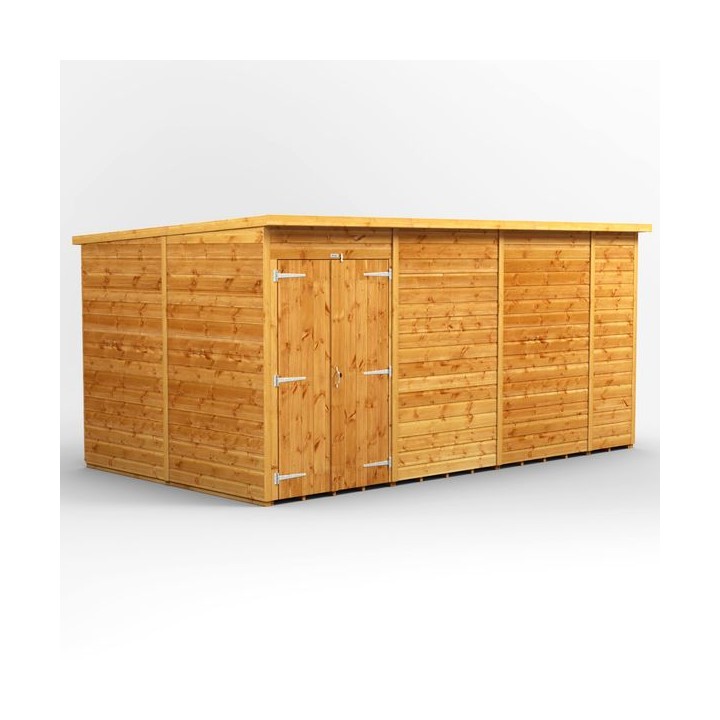 14 x 8 Power Pent Double Door Shed No Windows