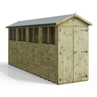 16x4 Premium Powersheds Apex Double Doors