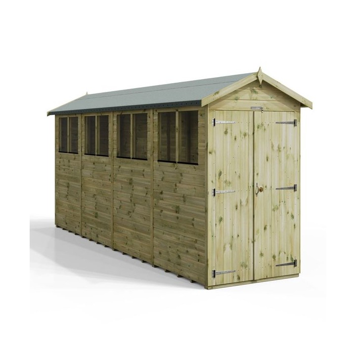 16x4 Premium Powersheds Apex Double Doors