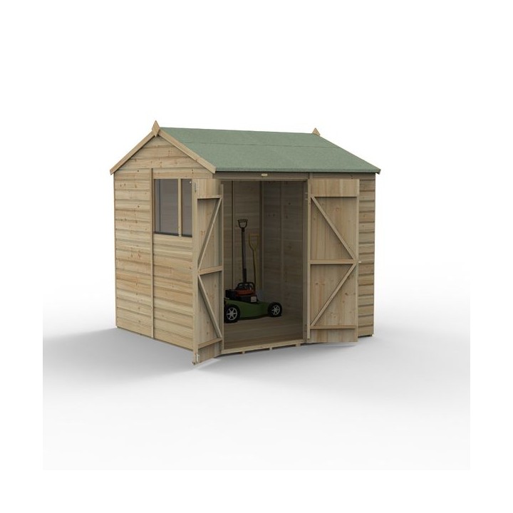 Beckwood 7x7 Reverse Apex Shed 2 Windows DoubleDoor Installed