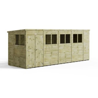 18x6 Premium Powersheds Pent Double Doors