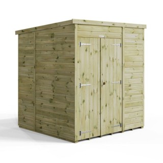 6x6 Premium Powersheds Pent No Windows Double Doors