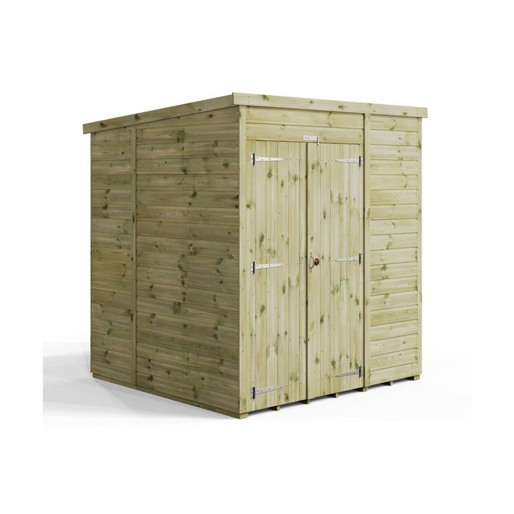 6x6 Premium Powersheds Pent No Windows Double Doors