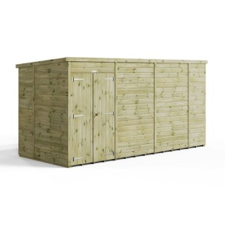 14x6 Premium Powersheds Pent No Windows Double Doors