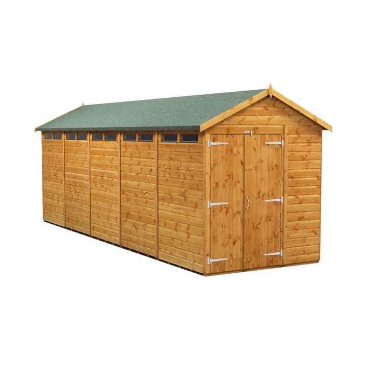 20 x 6 Power Apex Double Door Security Shed