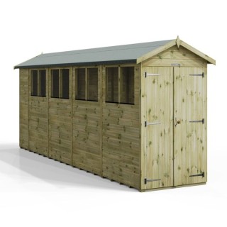 18x4 Premium Powersheds Apex Double Doors