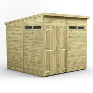 8x8 Premium Powersheds Security Pent Double Doors