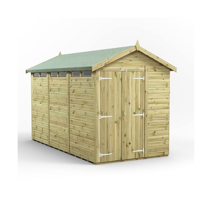 12x6 Premium Powersheds Security Apex Double Doors