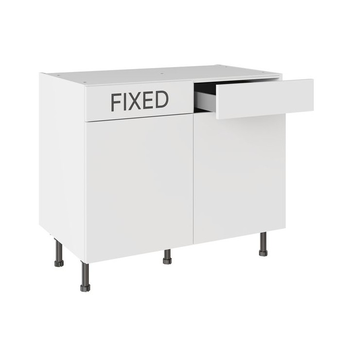 Flatpack 1000 Drawerline Base Cabinet Slab Supermatt White