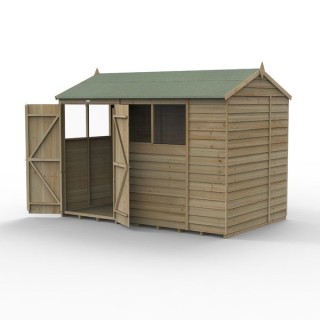 4LIFE Reverse Apex Shed 10 x 6 - Double Door - 4 Windows Installation