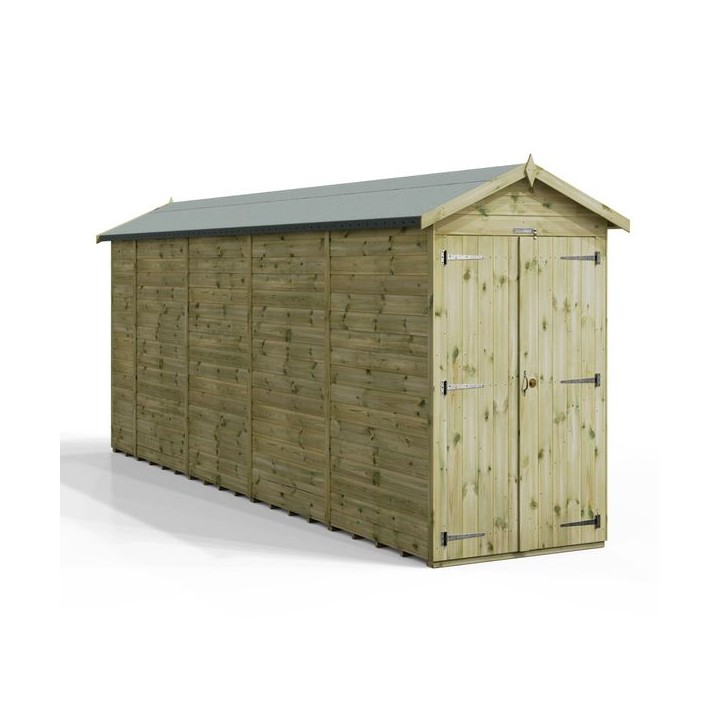 18x4 Premium Powersheds Apex No Windows Double Doors