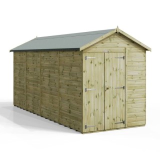 16x6 Premium Powersheds Apex No Windows Double Doors