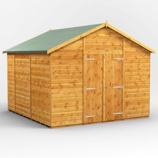 10 x 10 Power Apex Windowless Double Door Shed