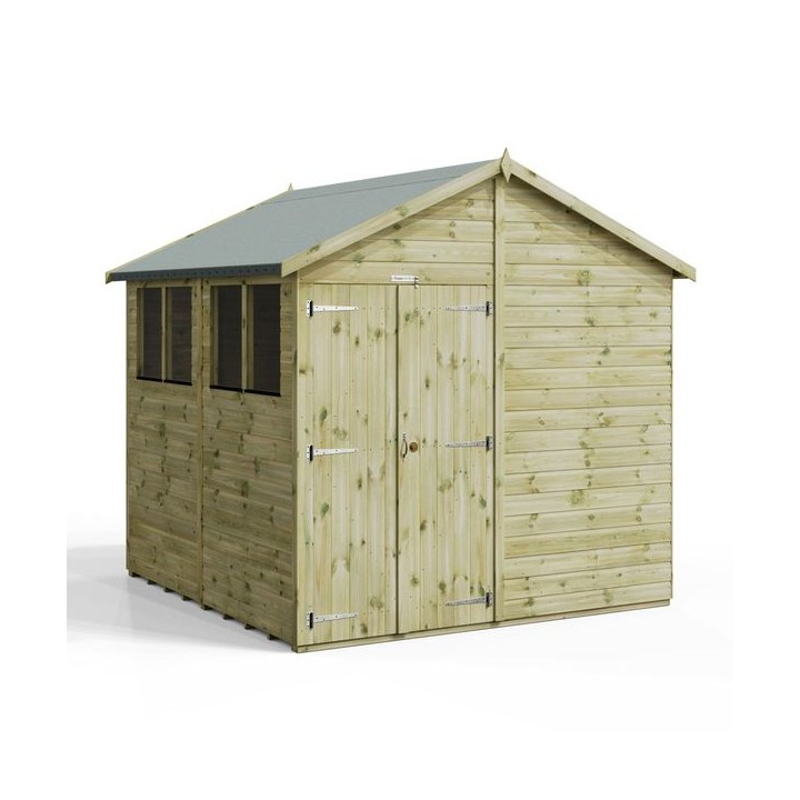 8x8 Premium Powersheds Apex Double Doors